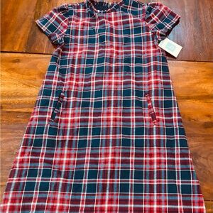 bella bliss Red and Blue Plaid Kids Formal Dress